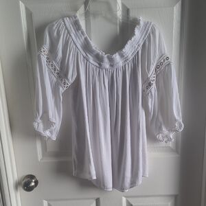 White Off-Shoulder Women's Top